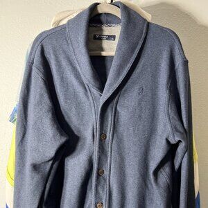 Daniel Cremieux Heather Blue 100% Cotton Shawl Collar Cardigan SZ Medium